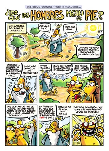 Cartoon: Los hombres mean de pie. 1 (medium) by Bernal tagged comic,comix,bernal,humor,adan,eva,man,woman,god,religion