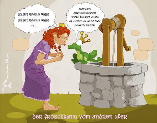 Cartoon: Froschkönig (medium) by Charmless tagged froschkönig,märchen,schwul