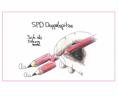Cartoon: SPD Doppelspitze (medium) by Fish tagged politik,spd,doppelspitze