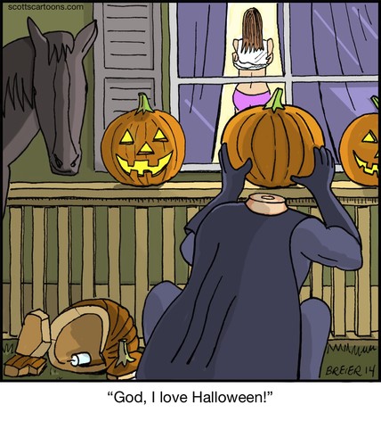 Cartoon: Headless (medium) by noodles tagged halloween,headless,horseman,pumpkin,pervert,horse
