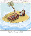 Cartoon: cliche (small) by noodles tagged noodles desert island stranded psychologist
