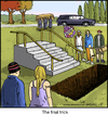 Cartoon: Final Trick (small) by noodles tagged skateboard,railslide,death,funeral,trick,casket,hearse