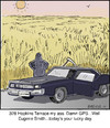 Cartoon: Lost Reaper (small) by noodles tagged grim,reaper,cadillac,car,death,gps,lost