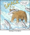 Cartoon: Salmon Smack (small) by noodles tagged salmon,bears,fishing,noodles,revenge
