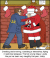 Cartoon: White-Collar Criminal (small) by noodles tagged christmas,santa,fbi,holidat,busted,handcuffs