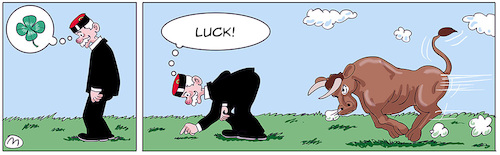Cartoon: clover (medium) by zule tagged luck,bull,clover