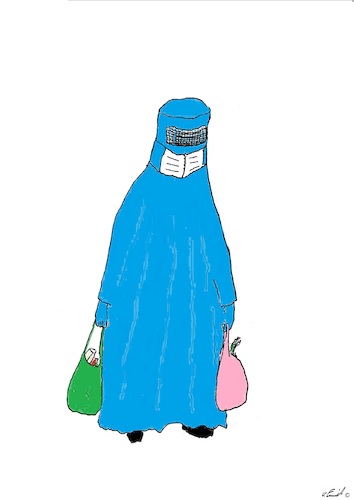 Cartoon: Frauenrechte (medium) by Stefan von Emmerich tagged pandemie,frauenrechte,emanzipation,scharia
