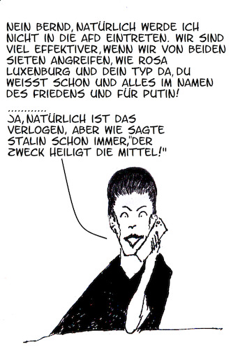 Cartoon: Gemeinsame Ziele verbinden (medium) by Stefan von Emmerich tagged wagenknecht,höcke,demokratiefeinde,frieden,verlogen,putin