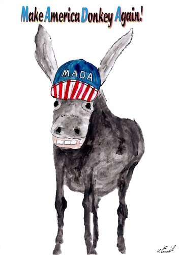 Cartoon: Make America Donkey Again (medium) by Stefan von Emmerich tagged trump,dump,donald,stupid,animal,karikatur,cartoon