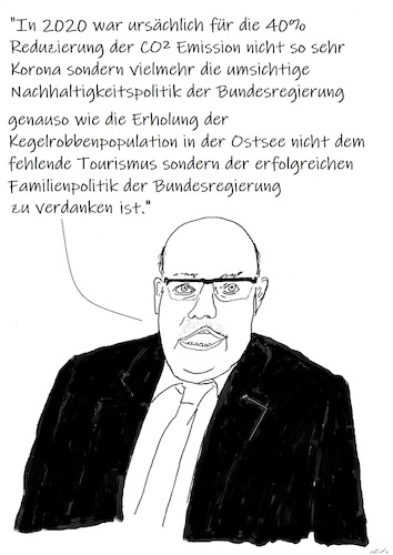 Cartoon: Verdienst der Bundesregierung (medium) by Stefan von Emmerich tagged corona,altmaier,robben,bundesregierung,erfolg