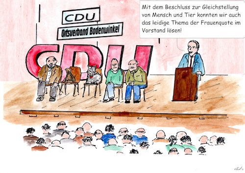 Cartoon: Vorstandswahl bei der CDU (medium) by Stefan von Emmerich tagged cdu,frauenquote