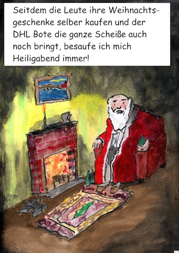 Cartoon: Weihnachtsmann an Heiligabend (medium) by Stefan von Emmerich tagged weihnachtsmann,heiligabend,weihnachten,karikatur,cartoon,saufen