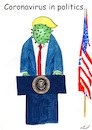 Cartoon: Donald Corona (small) by Stefan von Emmerich tagged cartoon,corona,virus,donald,trump,karikatur,coronavirus,lyin,king,the,lair,tweets,tonight,vote,him,away,in,politics