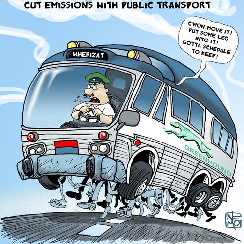 Cartoon: Greenhound the Eco Bus (medium) by NEM0 tagged vehicle,transportation,transit,mass,motor,public,transport,coaches,coach,energy,ecological,ecology,eco,cars,car,buses,bus,auto