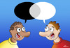 Cartoon: Dialogue (small) by elihu tagged racism black and white dialogue