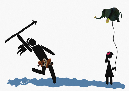 Cartoon: Hunter (medium) by julianloa tagged hunter,elephant,child,baloon,hunting