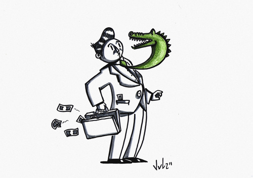 Cartoon: Kroko (medium) by julianloa tagged crocodile,tie,money,capitalism,power,risks