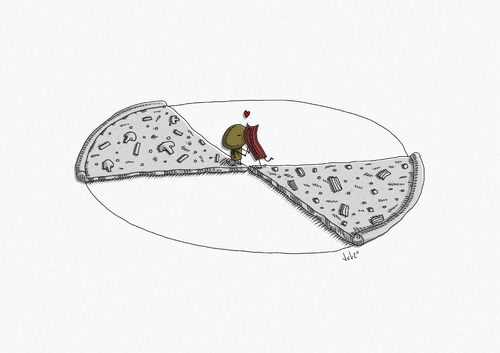 Cartoon: Love pizza (medium) by julianloa tagged mushrooms,bacon,love,pizza,pizzapitch