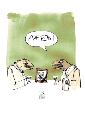 Cartoon: auf Echs (medium) by Koppelredder tagged beerdigung,trauer,trauerflor,letztesgeleit,gedenken,schnaps,eidechsen,echse,nalkohol,prost,trinkspruch,beerdigung,trauer,trauerflor,letztesgeleit,gedenken,schnaps,eidechsen,echse,nalkohol,prost,trinkspruch