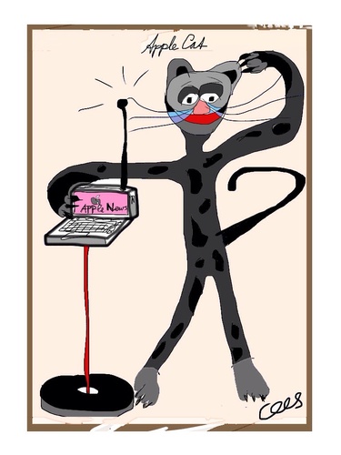 Cartoon: Apple cat (medium) by ceesdevrieze tagged cartoon