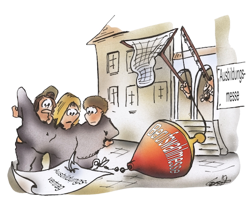 Cartoon: Berufswahlmesse (medium) by HSB-Cartoon tagged berufswahlmesse,ausbildung,azubi,lehrling,lehrvertrag,lehrzeit,jobangebot,ausbildungsplatz,schulabgänger,berufswunnsch,berufsbild,arbeitgeberr,unternehmer,firma,personalsuche,cartoon,ausbildungsvertrag,stellesuche,stellenangebot,berufseinstieg,job,berufswahlmesse,ausbildung,azubi,lehrling,lehrvertrag,lehrzeit,jobangebot,ausbildungsplatz,schulabgänger,berufswunnsch,berufsbild,arbeitgeberr,unternehmer,firma,personalsuche,cartoon,ausbildungsvertrag,stellesuche,stellenangebot,berufseinstieg,job