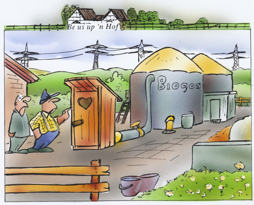 Cartoon: Biogas (medium) by HSB-Cartoon tagged biogas,energie,plumpsklo,toilette,strom,stromerzeugung