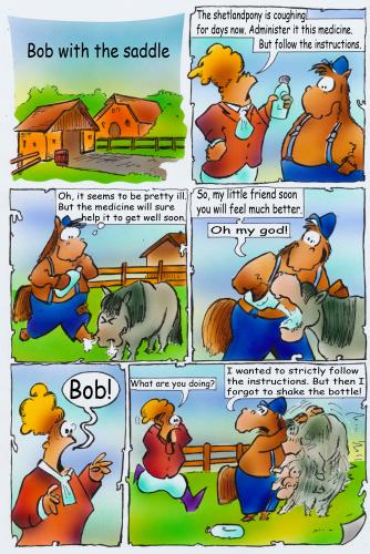 Cartoon: comicstrip Bob (medium) by HSB-Cartoon tagged comic,horse,farm,ranch,studfarm,meadow,pony