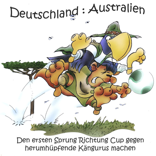 Cartoon: Deutschland vs australien (medium) by HSB-Cartoon tagged fußball,soccer,wm,wm2010,adler,känguru,afrika,südafrika,airbrush,aierbrushdesign,deutschland,australien,cartoonorm87245,technique,1fußball,wm,adler,känguru,afrika,weltmeisterschaft,sport,fussball