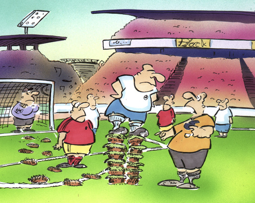 Cartoon: Fußballschuhe (medium) by HSB-Cartoon tagged fussball,soccer,stadion,spierl,stürmer,schiedsrichter,sport,sport,fussball,fußball,schiedsrichter,regeln,spieler,fußballspieler,streit
