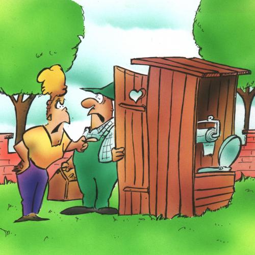 Cartoon: Gartenklo (medium) by HSB-Cartoon tagged garten,toilette,klo,mann,frau,natur