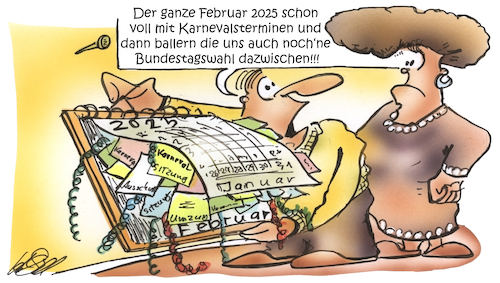 Cartoon: Karnevalswahl (medium) by HSB-Cartoon tagged wahl,bundestagswahl,2025,karneval,fasching,karikatur,terminkalender,karnevalsumzug,karnevalssitzung,cartoon,termin,termindruck,terminplan,politik,wahltag,wähler,abwahl,arren,wahl,bundestagswahl,2025,karneval,fasching,karikatur,terminkalender,karnevalsumzug,karnevalssitzung,cartoon,termin,termindruck,terminplan,politik,wahltag,wähler,abwahl,arren