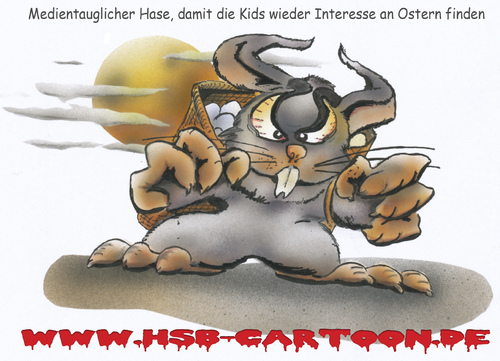 Cartoon: Osterhorror (medium) by HSB-Cartoon tagged airbrush,medien,horror,eier,ostereier,hase,rabbit,osterhase,eastern,ostern,ostern,osterhase