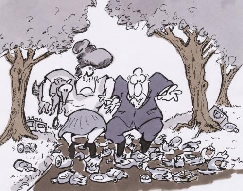 Cartoon: the day after (medium) by HSB-Cartoon tagged mai,summer,festival,rubbish,garbage,park