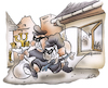 Cartoon: Einbrecherduo (small) by HSB-Cartoon tagged enbruch,wachhund,bewachen,diebstahl,die,einbrecher,verbrecher,klauen,polizei,eigentumsdelikt,karikatur,cartoon,cartoonzeichner,cartoonist