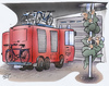 Cartoon: feuerwehreinsatz (small) by HSB-Cartoon tagged feuerwehr,wasser,fahrrad,feuerwehrmann