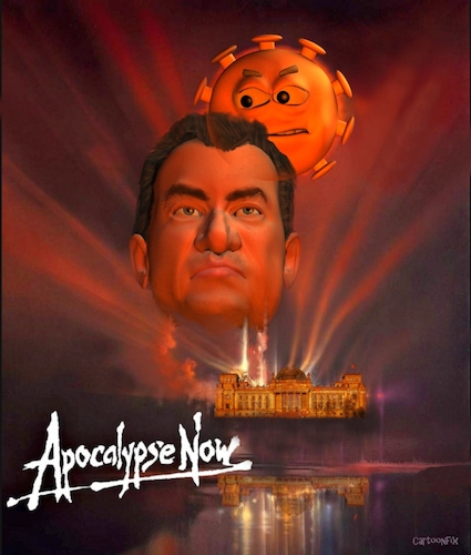 Cartoon: Apokalypsen-Söder (medium) by Cartoonfix tagged apokalypsen,söder,corona,pandemie