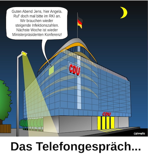Cartoon: Das Telefongespräch (medium) by Cartoonfix tagged ministerpräsidenten,konferenz,corona,maßnahmen