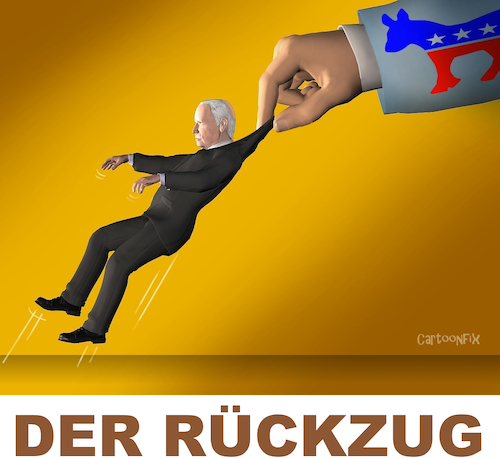 Cartoon: Der Rückzug (medium) by Cartoonfix tagged druck,auf,biden,usa,wahl,rückzug