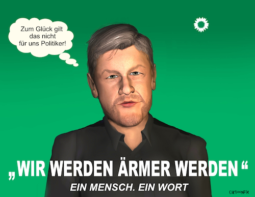 Cartoon: Ein Mensch ein Wort... (medium) by Cartoonfix tagged habeck,grüne,bundestagswahl,2025,ein