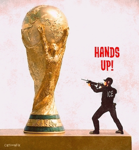 Cartoon: Hands Up! (medium) by Cartoonfix tagged fussball,wm,2026,usa,immigration,and,customs,enforcement,ice