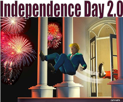Cartoon: Independence Day 2.0 (medium) by Cartoonfix tagged independence,day,trump,usa,wahl,2020