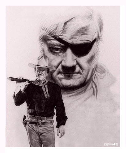Cartoon: John Wayne (medium) by Cartoonfix tagged john,wayne