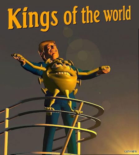 Cartoon: Kings Of The World (medium) by Cartoonfix tagged corona,trump,kings,of,the,world,titanic