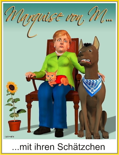 Cartoon: Marquise von M... (medium) by Cartoonfix tagged marquise,von,angela,merkel,markus,söder,olaf,scholz,die,grünen