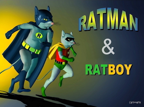 Cartoon: The Dynamic Duo (medium) by Cartoonfix tagged batman,and,robin,classic,series,of,the,60s,dynamic,duo