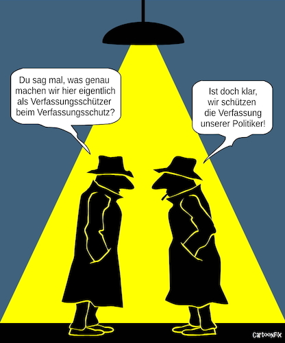 Cartoon: Verfassungsschutz Frage (medium) by Cartoonfix tagged verfassungsschutz,frage