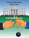 Cartoon: Schlüssel Übergabe Weißes Haus (small) by Cartoonfix tagged biden,trump,schlüssel,übergabe,weißes,haus,wahl,2020,usa