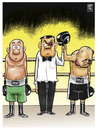 Cartoon: por puntos (small) by Wadalupe tagged boxeo,ring,gancho,arbitro,ko,puntos,decision,arbitraria