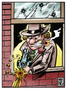Cartoon: Silencio se dispara (small) by Wadalupe tagged gangster,metralleta,chicago,mafia,disparos,tiroteo