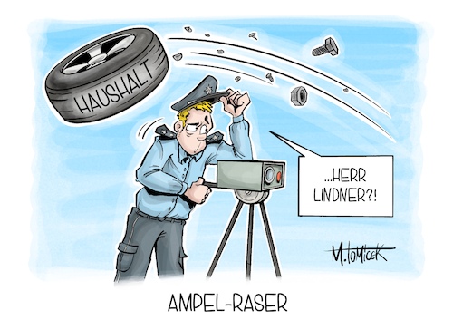 Cartoon: Ampel-Raser (medium) by Mirco Tomicek tagged blitzer,marathon,blitzermarathon,autofahrer,geblitzt,polizei,polizist,polizisten,tempo,schnell,raser,ampel,ampelkoalition,koalition,regierung,haushalt,haushaltsentwurf,finanzen,christian,lindner,cartoon,karikatur,pressekarikatur,mirco,tomicek,blitzer,marathon,blitzermarathon,autofahrer,geblitzt,polizei,polizist,polizisten,tempo,schnell,raser,ampel,ampelkoalition,koalition,regierung,haushalt,haushaltsentwurf,finanzen,christian,lindner,cartoon,karikatur,pressekarikatur,mirco,tomicek